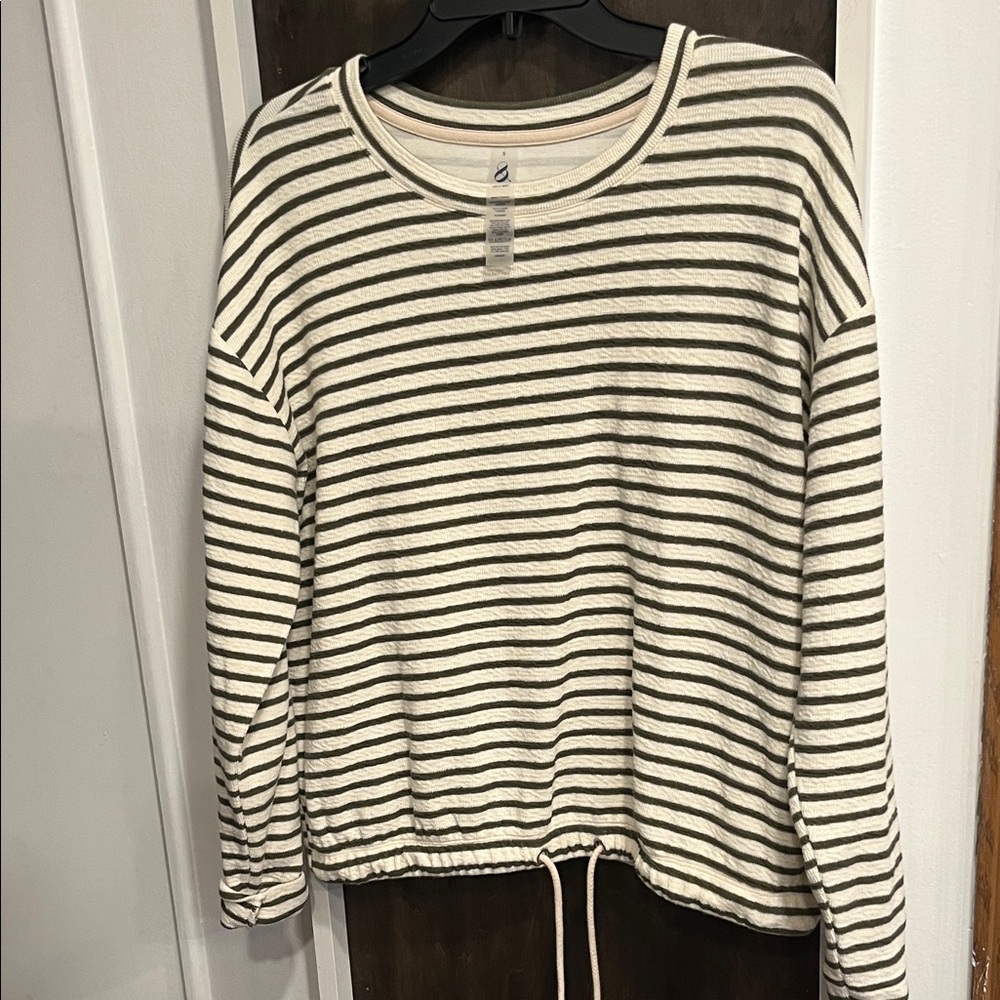 Lou & Green Striped Sweatshirt - Green and White